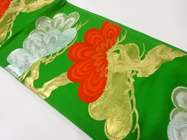 アンティーク　笠松模様織出し袋帯（材料）